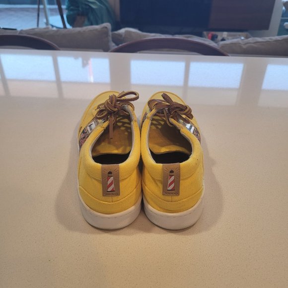 Women's Size 8 Yellow Pattern Morrison Sneakers - Picture 3 of 4